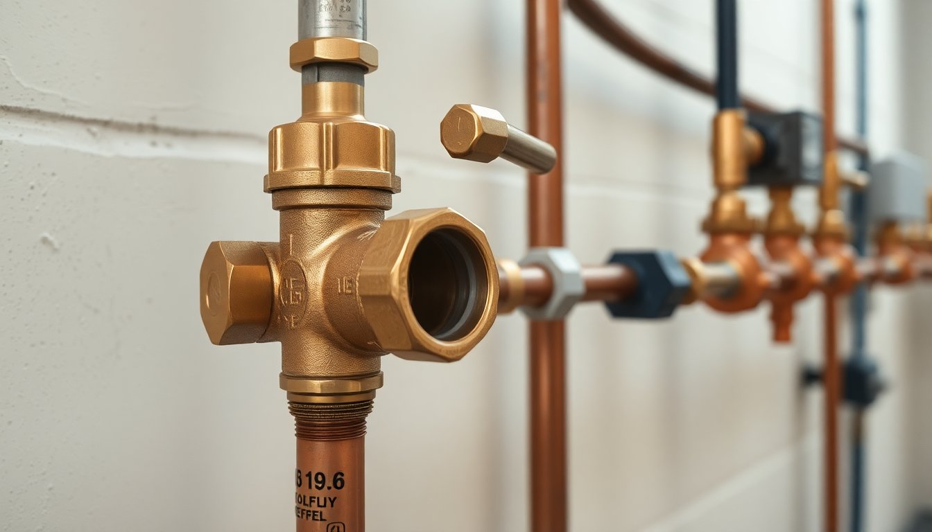 Diagram showing different types of backflow preventers including RPZ, double check valve, and pressure vacuum breaker assemblies with their plumbing applications
