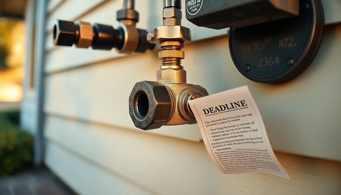 Official backflow testing deadline notice document from a water utility informing property owners of required annual backflow prevention device inspection.