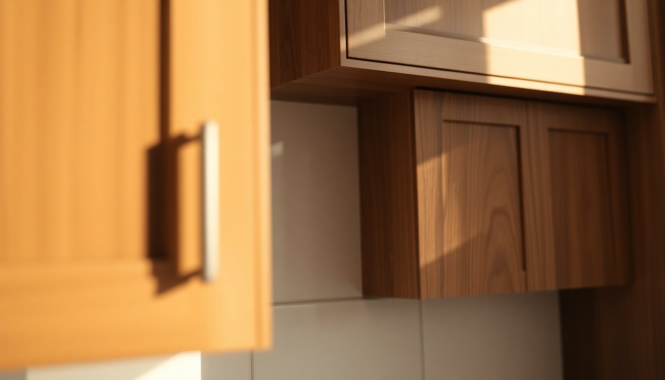 Comparison chart showing different cabinet glaze sheen levels from matte to high gloss finishes