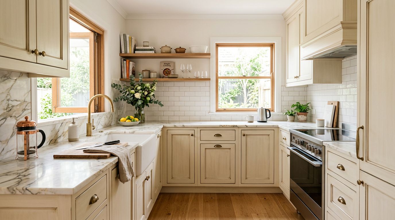 Cabinet Glaze Finishes For Small Kitchens (2026 Design Guide) 4 How Do Glazed Cabinets Make a Small Kitchen Look Bigger