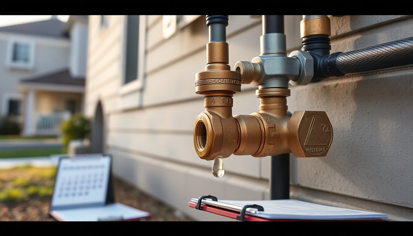 Homeowner scheduling a backflow prevention test with a certified plumber before the compliance deadline