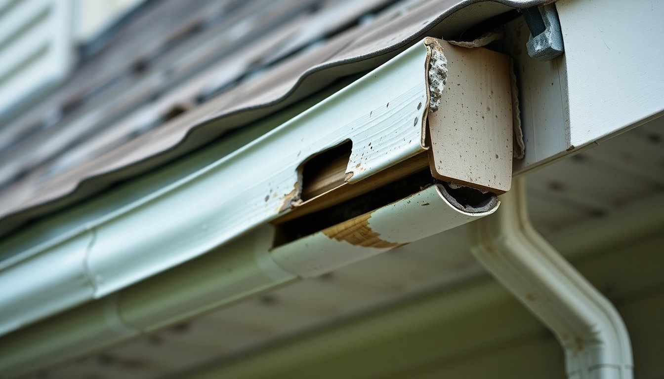 What Is Most Common Problem With Gutters? (Solutions & Prevention) 6 Sagging gutters pulling away from house showing loose brackets and improper installation causing water damage