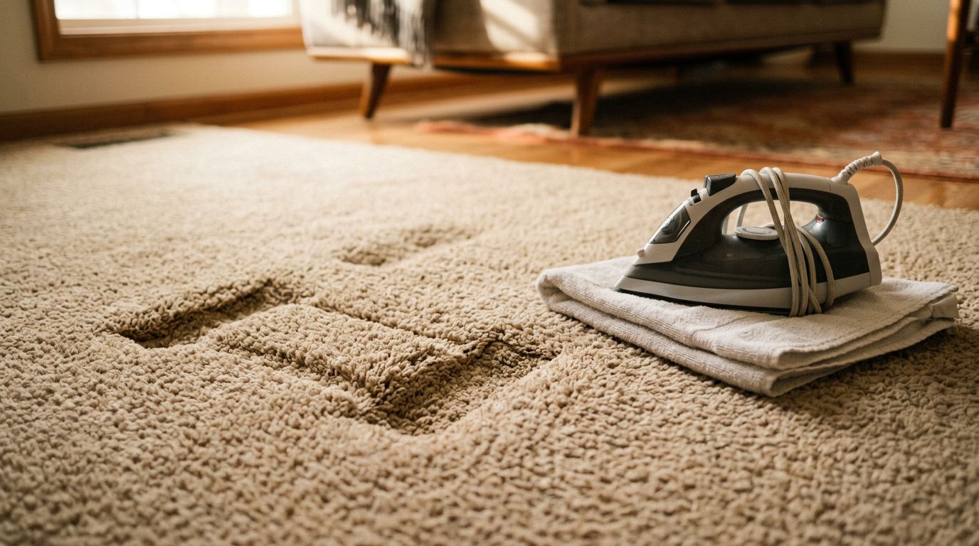 How to Fix Carpet Dents With a Steam Iron and Towel