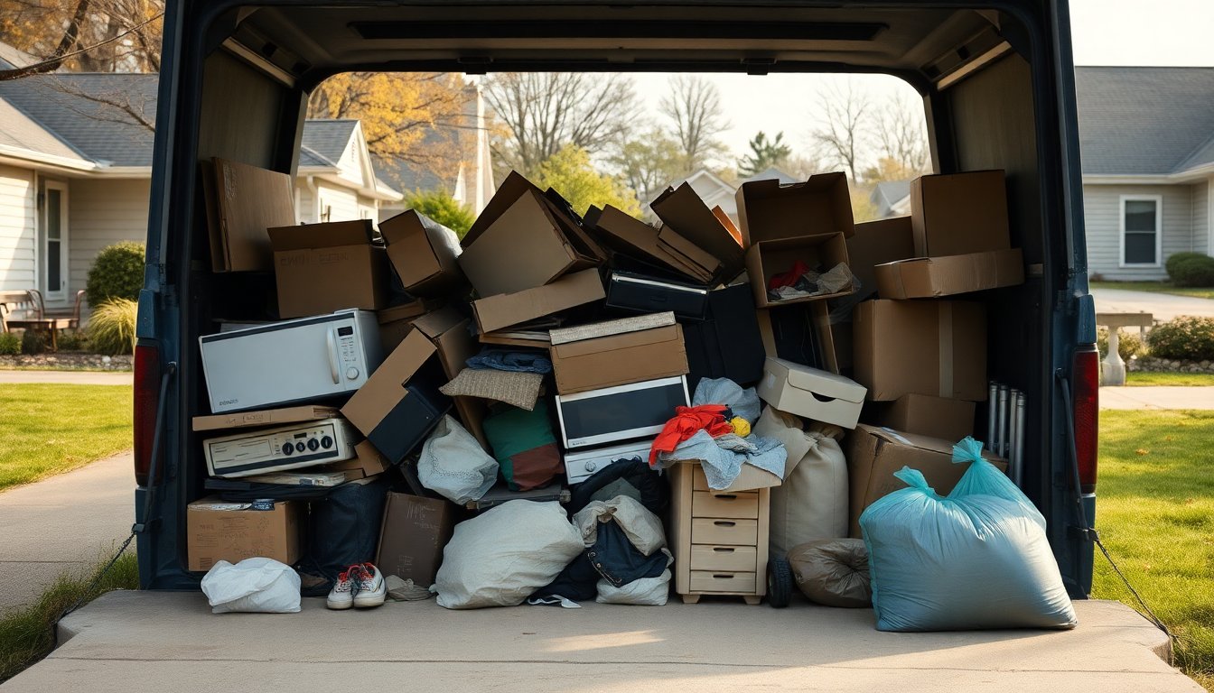 Infographic showing key factors that affect junk removal pricing including volume, weight, item type, location, and labor.