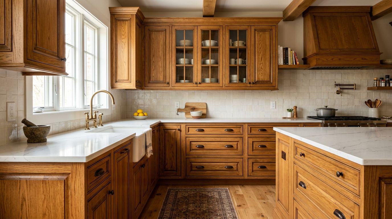 Cabinet Glaze Finishes For Oak Cabinets (2026 Design Guide) 3 Popular Glaze Finish Colors for Oak Cabinets in 2026