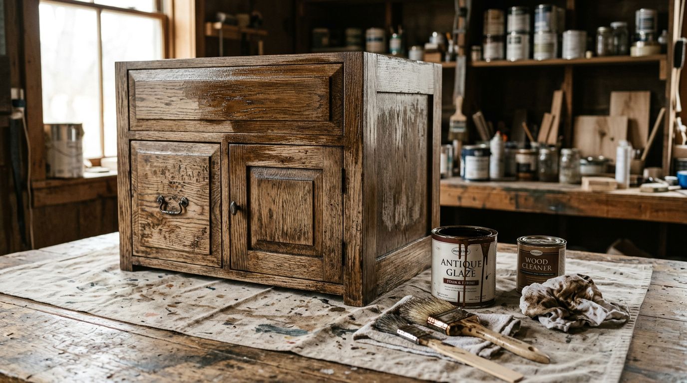 How to Apply Antique Glaze to a Bathroom Vanity Step by Step