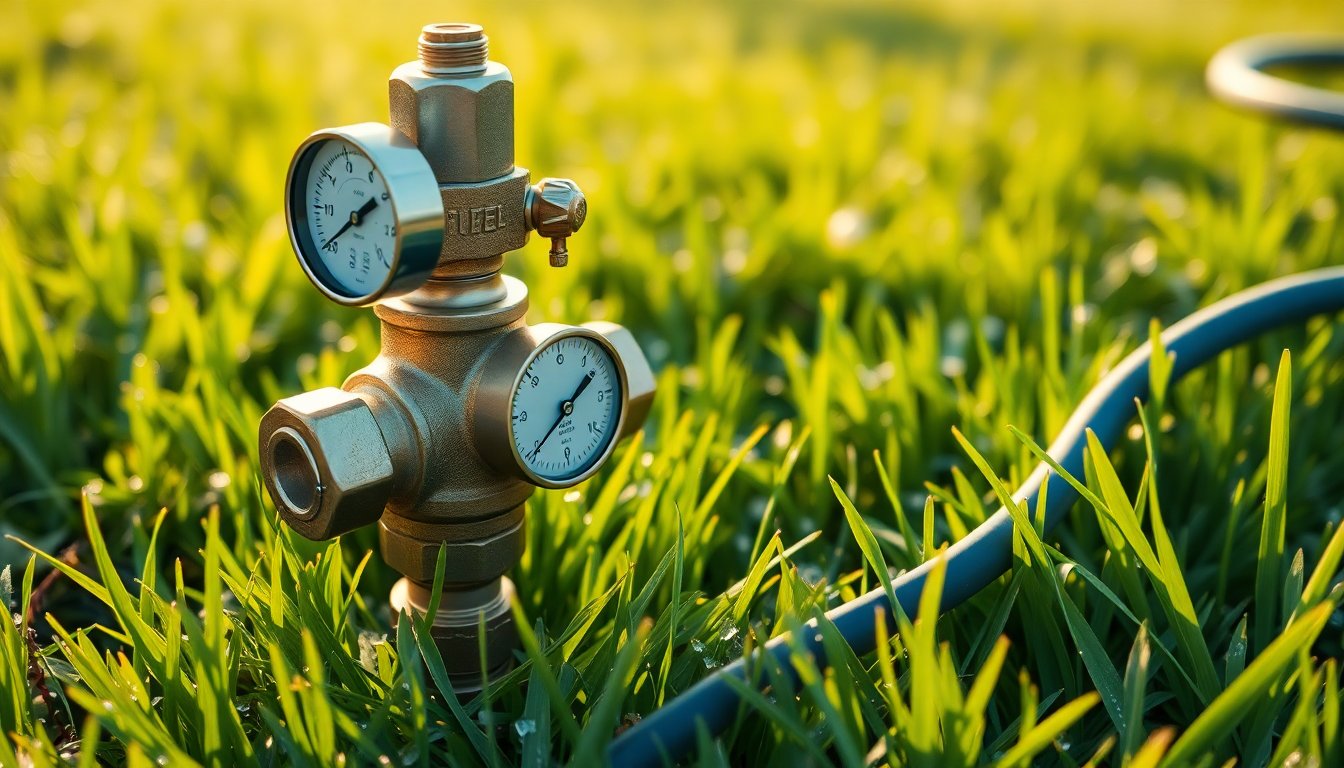 Technician testing an irrigation backflow preventer valve to ensure proper annual maintenance and water safety compliance