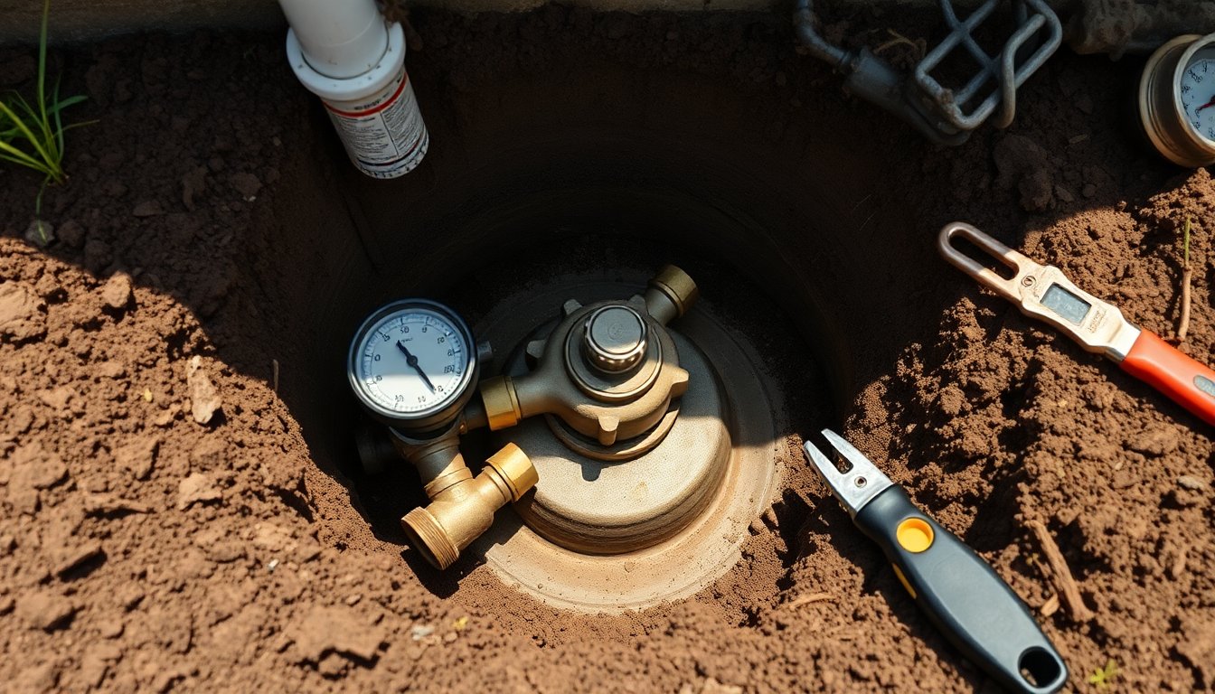 Water connection inspection checking pipes, meters, and fittings for leaks and proper installation.
