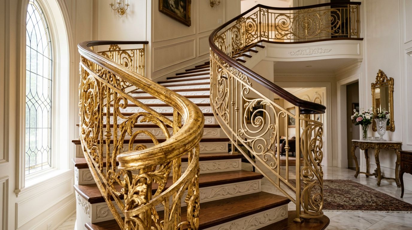 Gold Leaf vs Metallic Paint Stair Railings (2026 Comparison Guide) 2 What Is the Difference Between Gold Leaf and Metallic Paint for Stair Railings