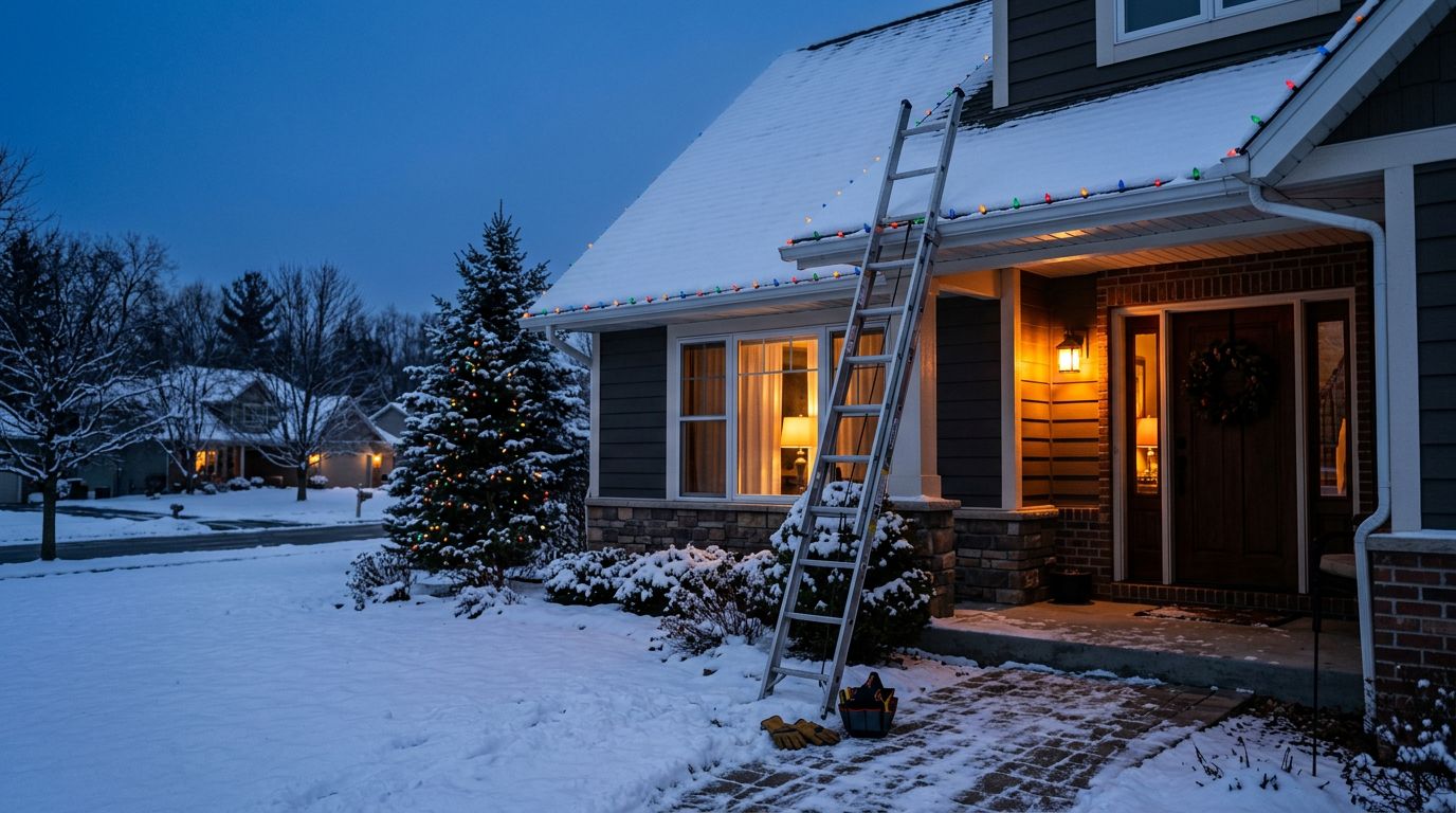 Christmas Light Installation Ladder Safety (Essential Tips 2026) 4 Essential Ladder Safety Tips for Hanging Christmas Lights