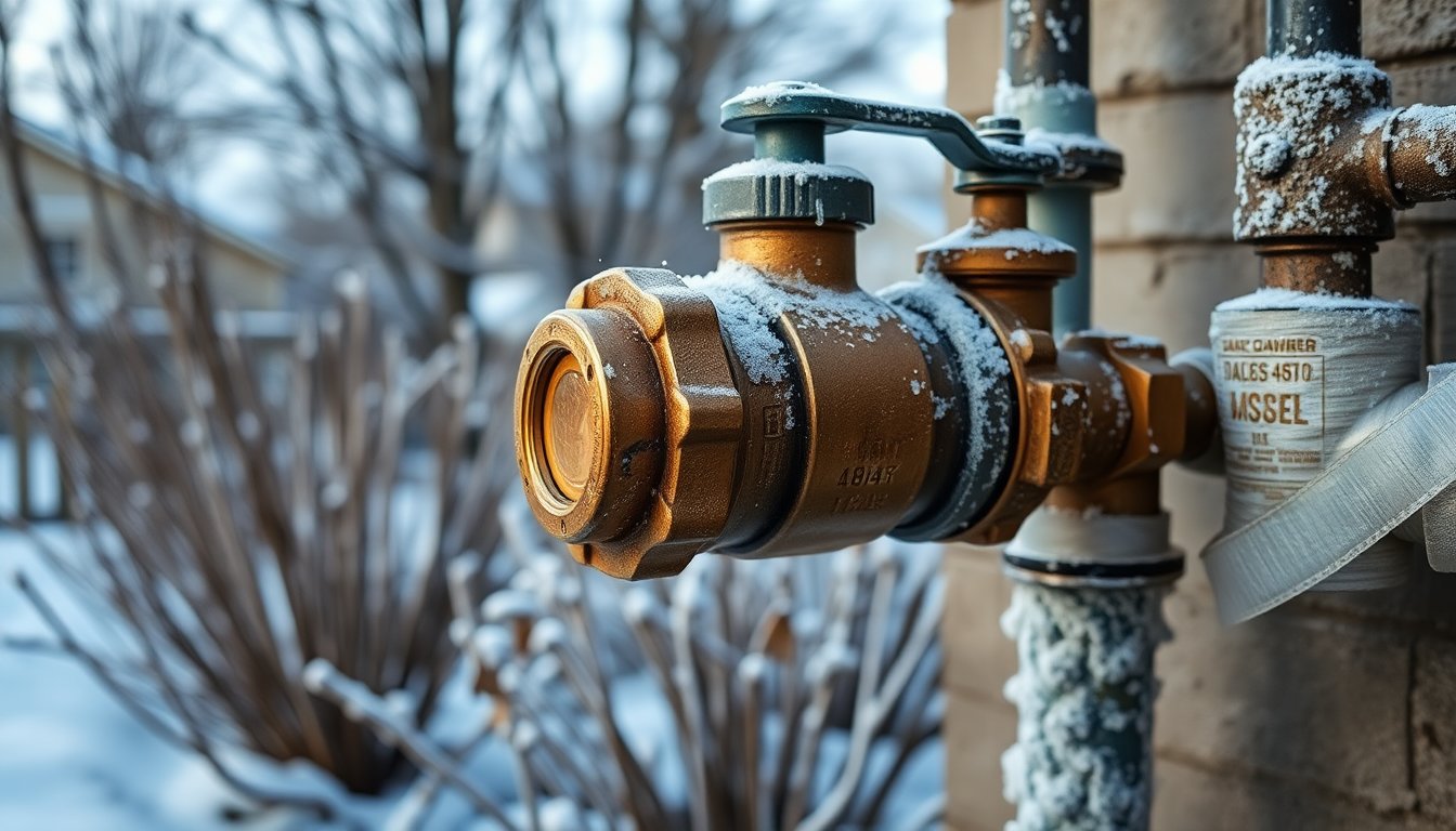 Step-by-step guide to winterizing a backflow preventer by draining water and insulating pipes to prevent freezing damage.