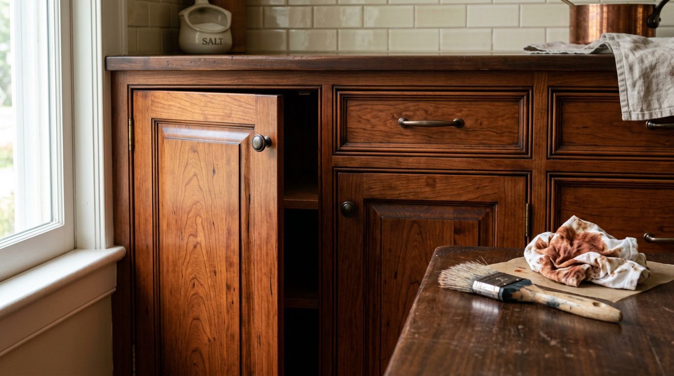 How to Apply Glaze to Cherry Cabinets Step by Step