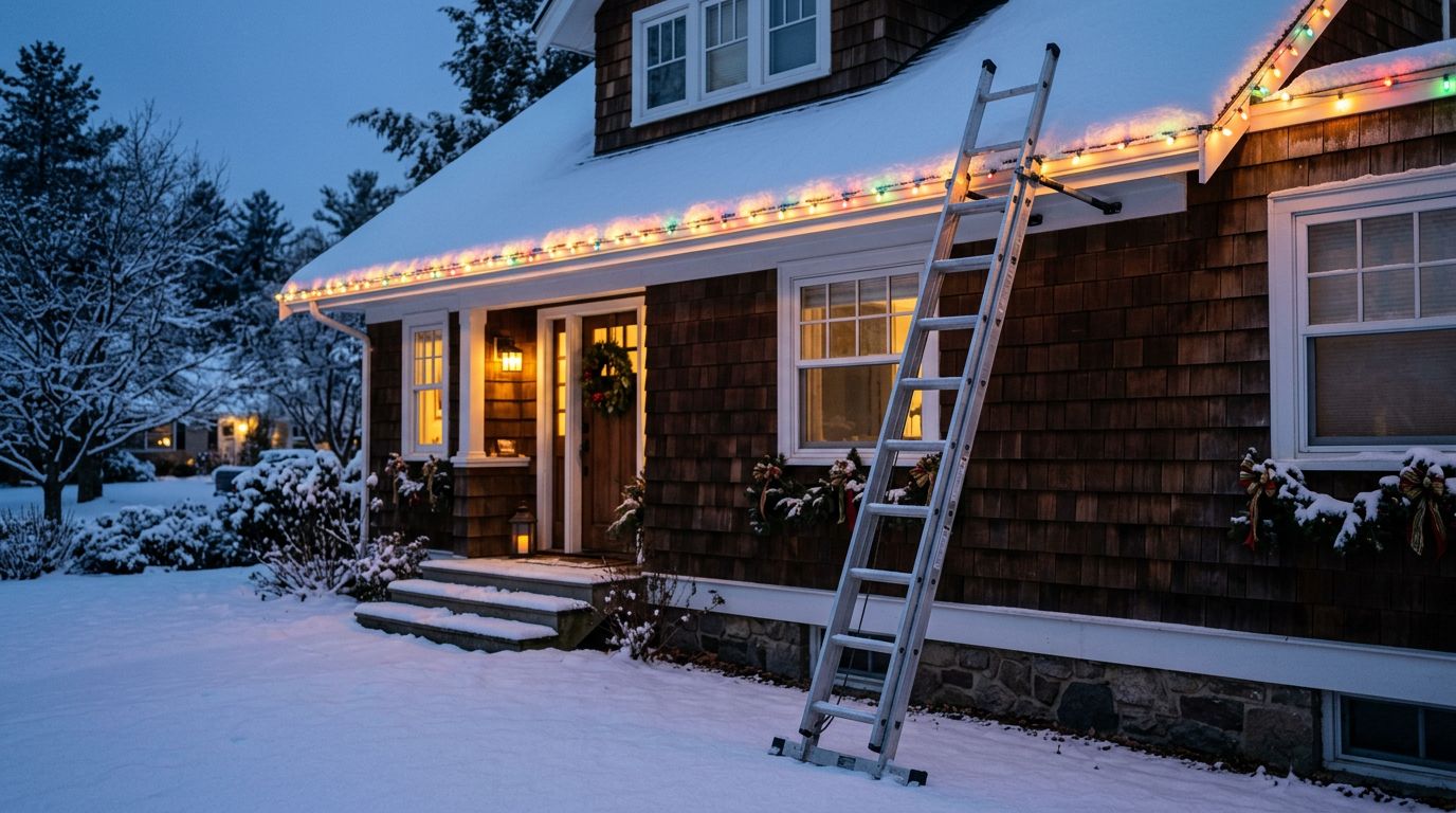 Christmas Light Installation Ladder Safety (Essential Tips 2026) 3 How to Set Up a Ladder Safely for Christmas Light Installation