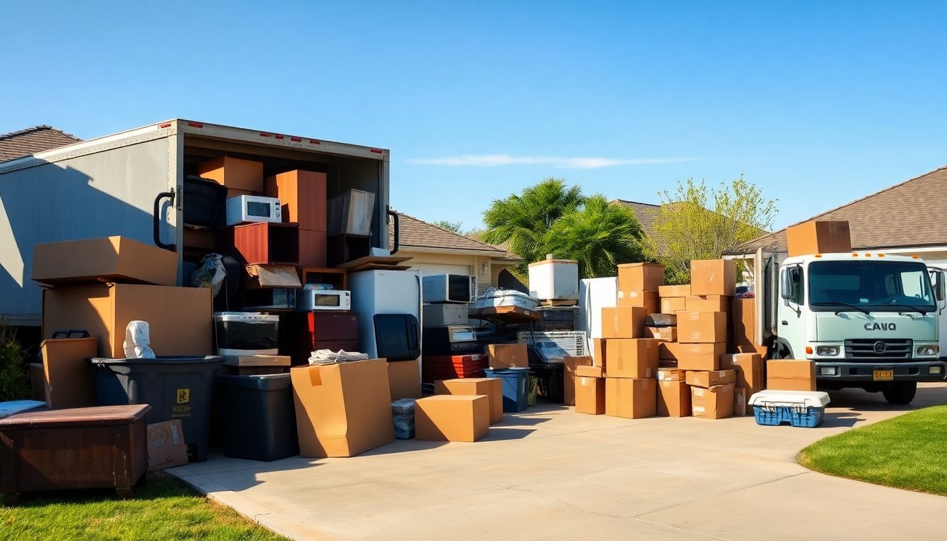 Junk removal cost comparison chart by load size showing prices for quarter, half, and full truckloads
