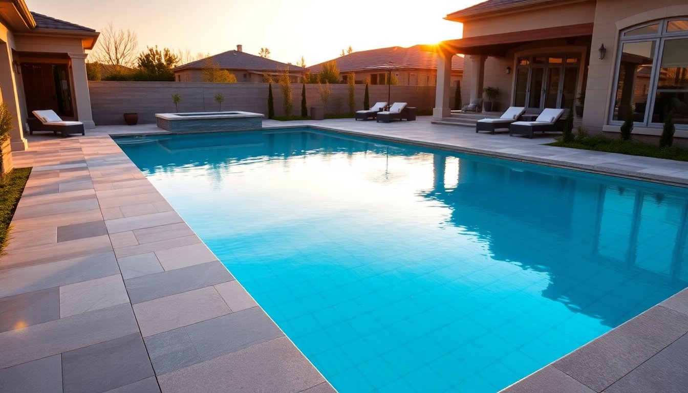 Comparison of high-ROI pool remodeling projects including tile upgrades, energy-efficient equipment, and modern water features.