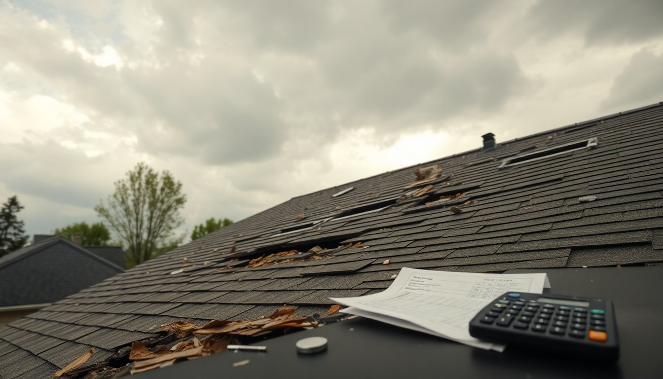 Insurance coverage comparison for roof replacement versus repair costs and claim amounts