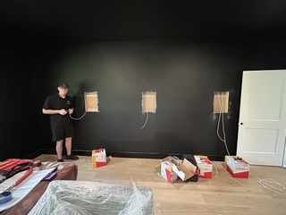 Close-up of finished Home Theater and Home Automation work