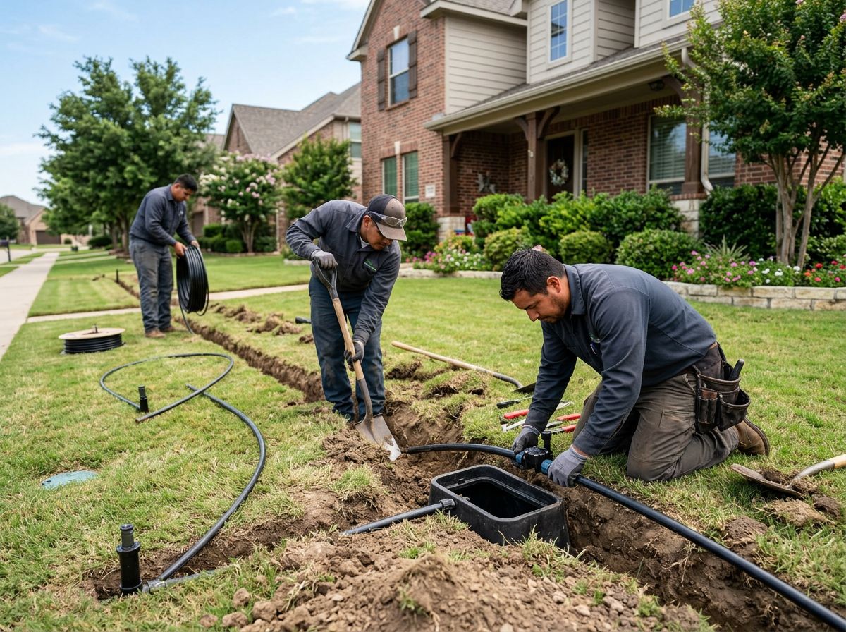 Collin County Sprinkler crew performing Lawn Sprinkler System Contractor